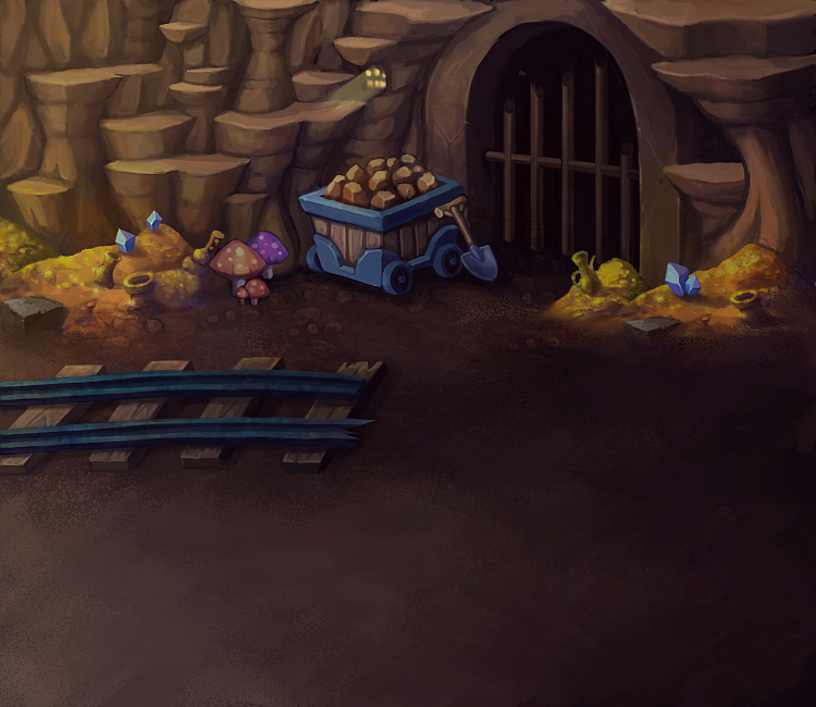 啊呸的q版场景原画