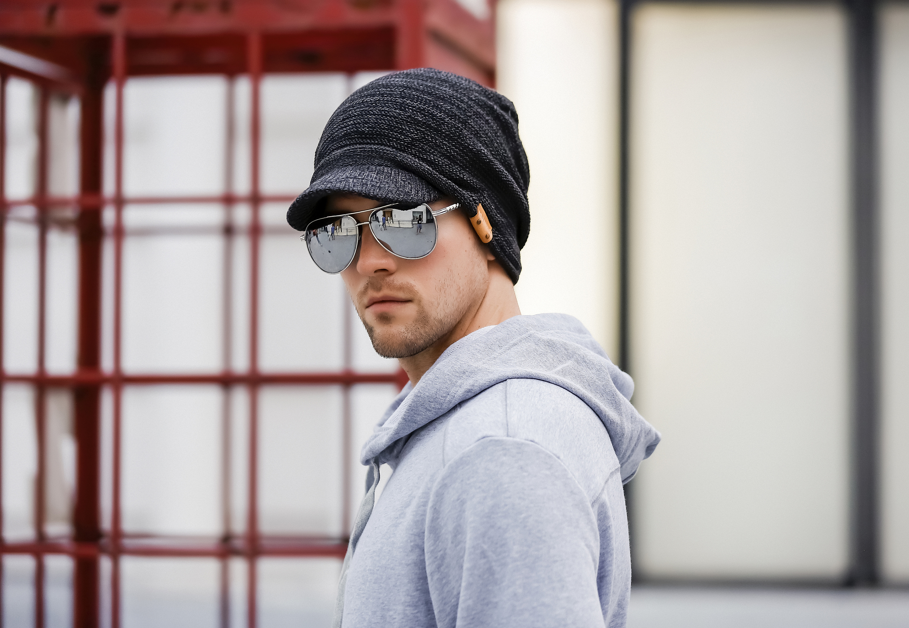 冬季针织帽帽子围巾产品模特外景人像拍摄