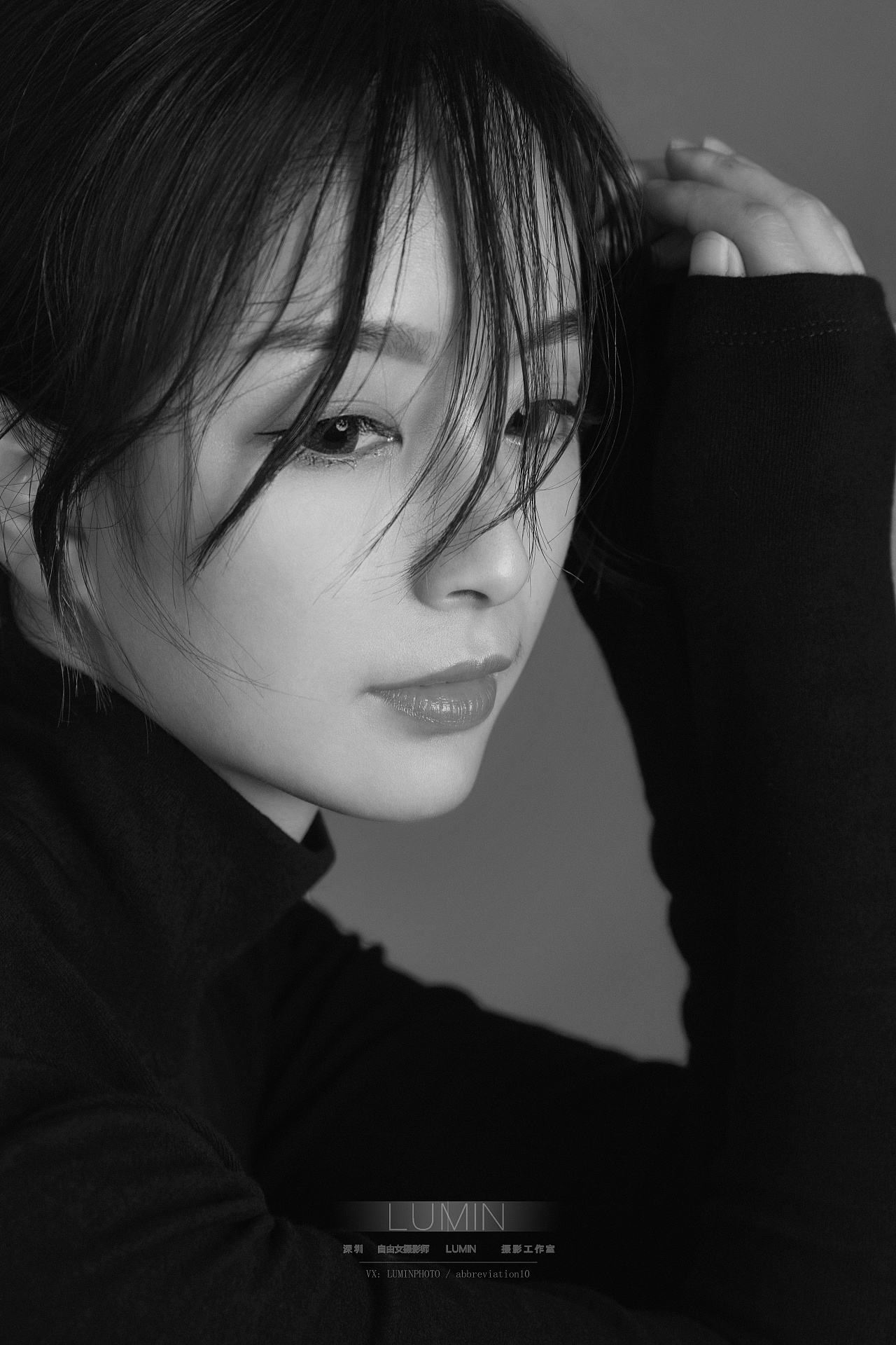 深圳写真 黑白写真照片 头纱照 简约