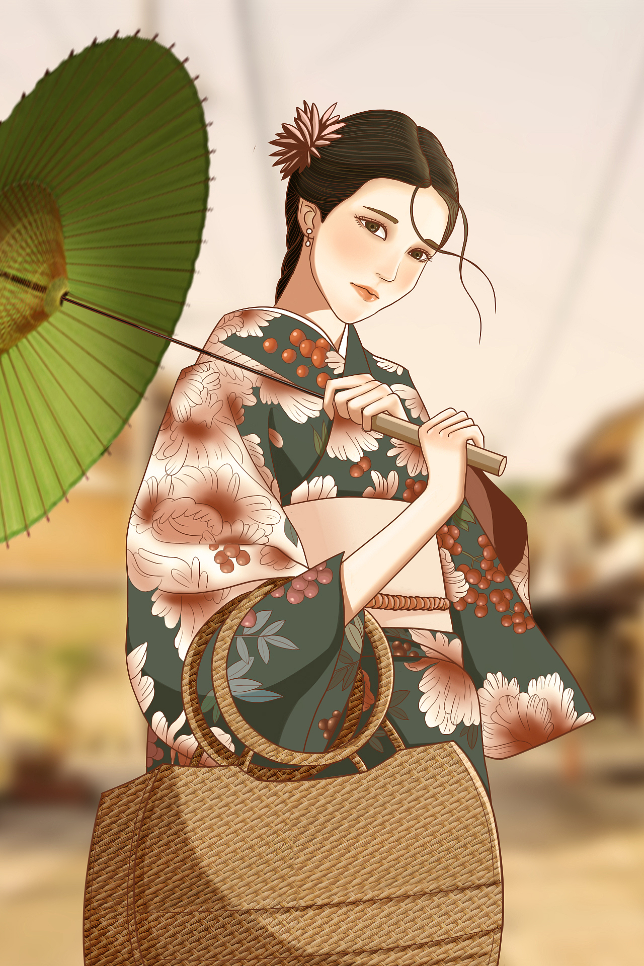 和服小姐姐（图ZMTI1NDI1NjQw） - 创作习作 - 站酷设计师胖虎的铲屎官原创素材 - 站酷ZCOOL