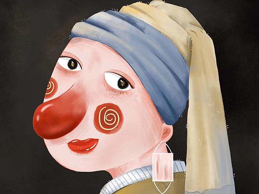 带珍珠耳环的少女