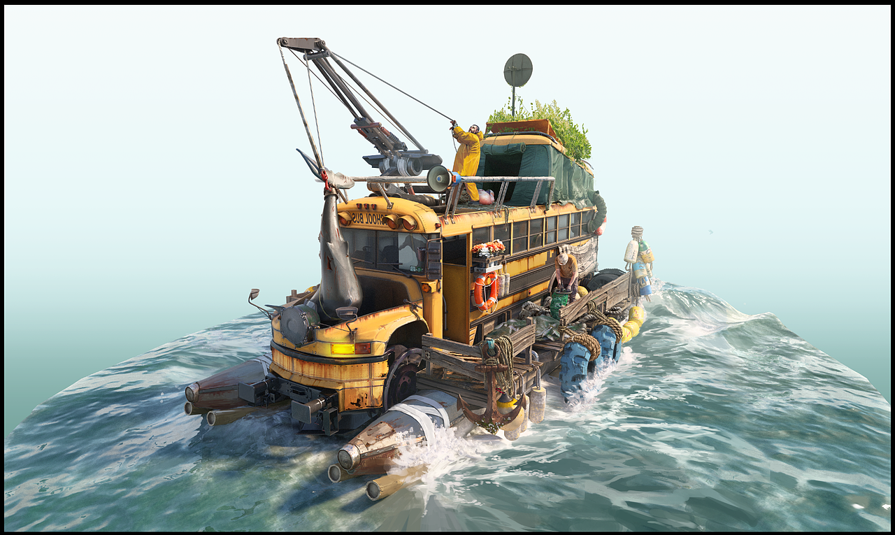 海上废土载具设计（图ZMjg3MTI4NjE2） - 游戏原画 - 站酷设计师ShenGunWEI原创素材 - 站酷ZCOOL