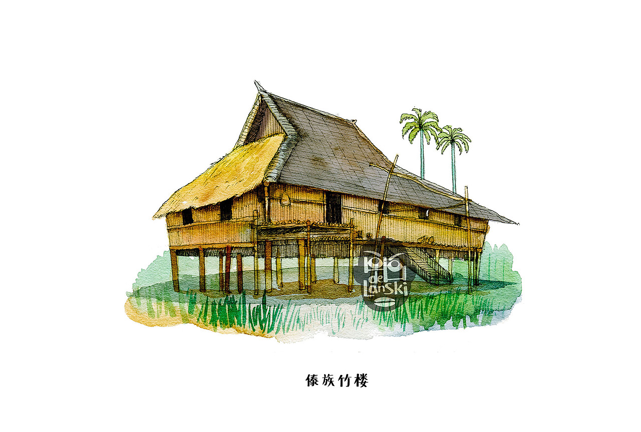 手绘中国民居建筑（图ZMTAwOTg4NzEy） - 绘画 - 站酷设计师lanskiplanet原创素材 - 站酷ZCOOL