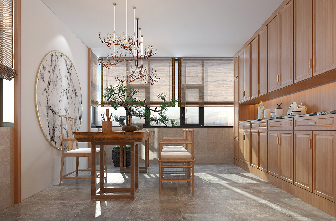 中式茶室——扬州择木创建设计表现（图ZMTczMjU0MDg0） - 家装设计 - 站酷设计师择木创建设计表现原创素材 - 站酷ZCOOL