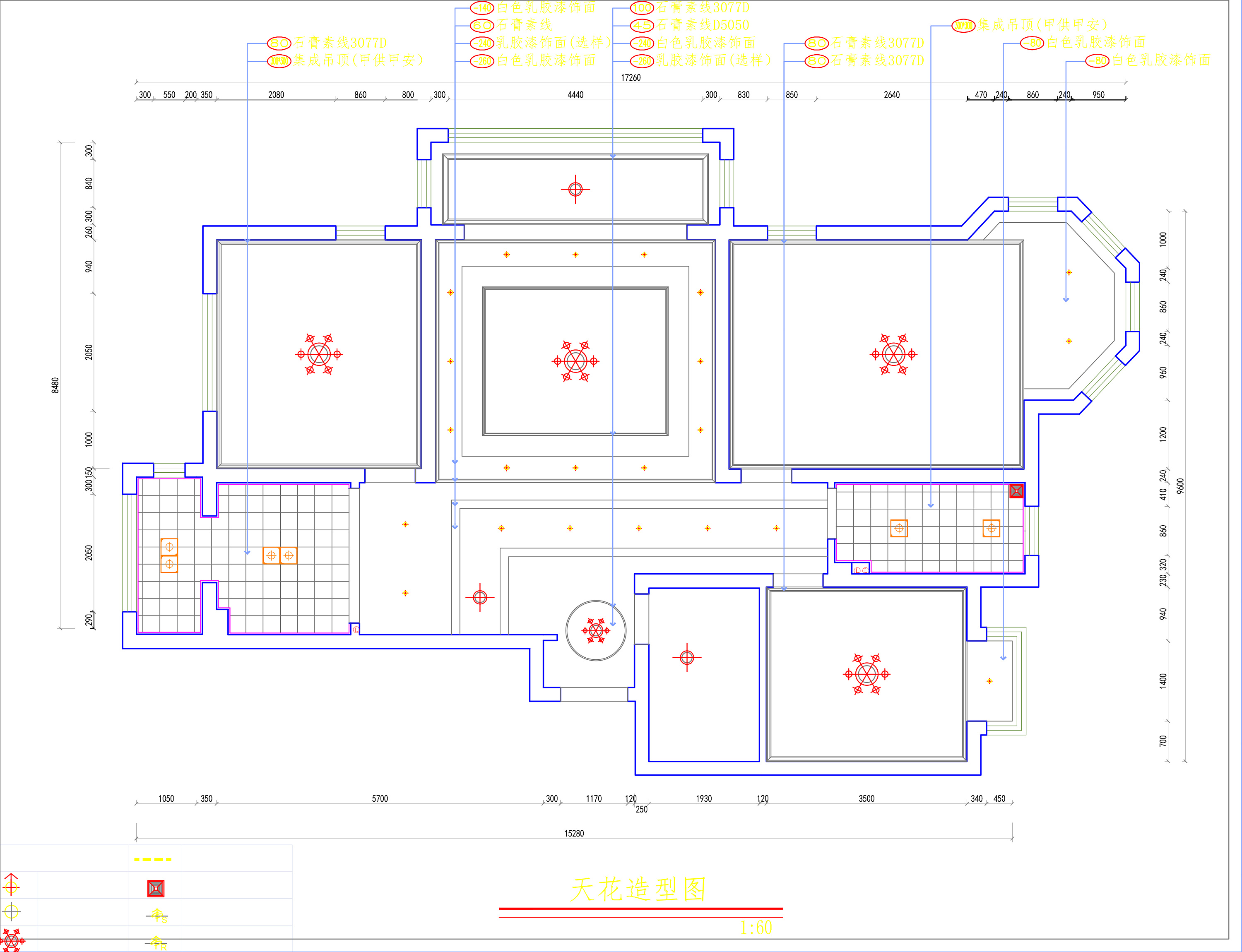 家装CAD图纸[148],现代风格2室2厅样板房CAD施工图全套-齐生设计职业学校