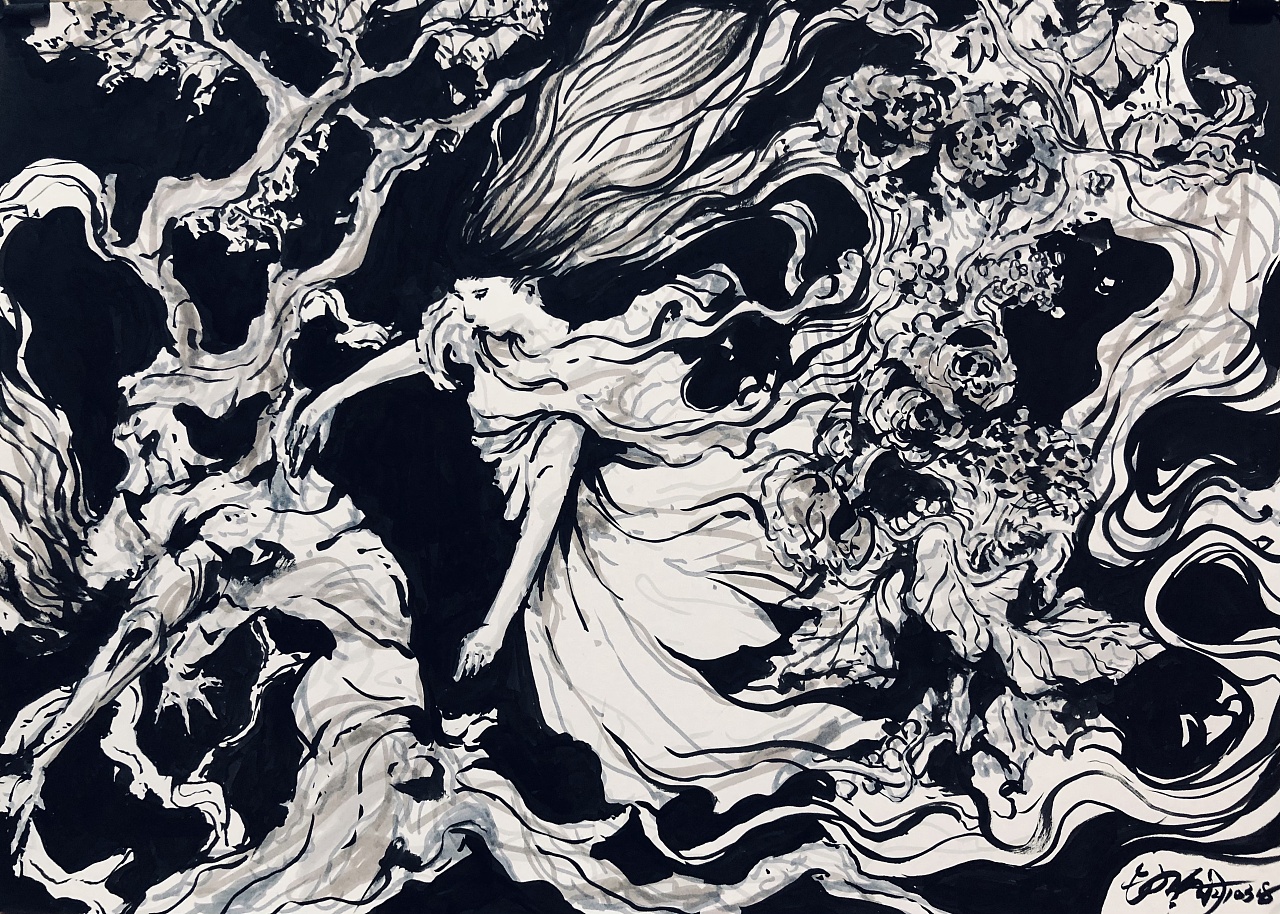 黑白画|插画|创作习作|qth19 - 原创作品 - 站酷 (zcool)