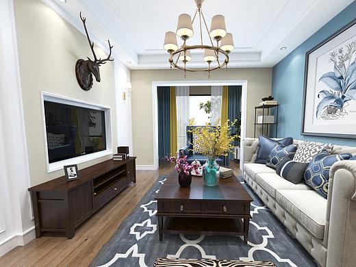 武侯区-桃李园110平方美式风格装修，造价11.3万