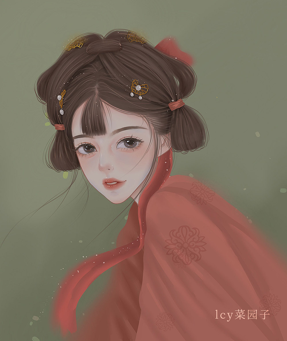 【100天打卡】古风女孩插画（图ZMzAwNDgzNjA0） - 创作习作 - 站酷设计师菜园子lcy原创素材 - 站酷ZCOOL