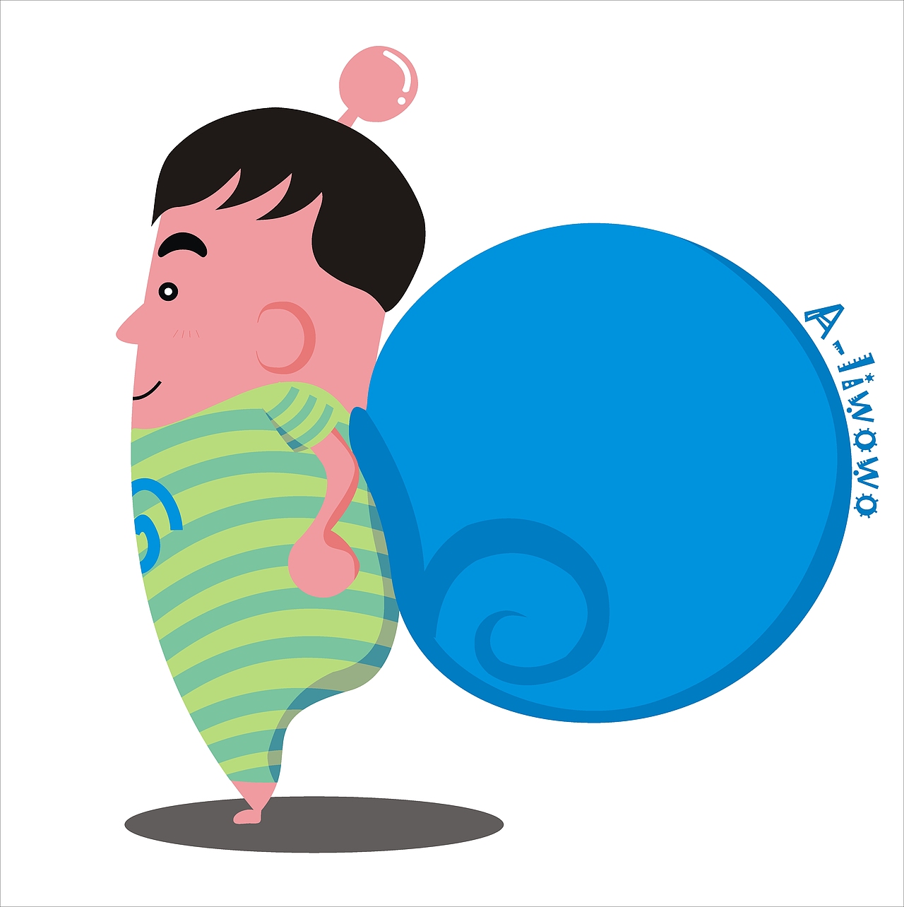 自己永遠(yuǎn)是那只藍(lán)色的大蝸牛，自己的漫像自己畫。（圖ZMjIzOTA0OA==） - 新銳潮流插畫 - 站酷設(shè)計(jì)師阿李蝸蝸原創(chuàng)素材 - 站酷ZCOOL