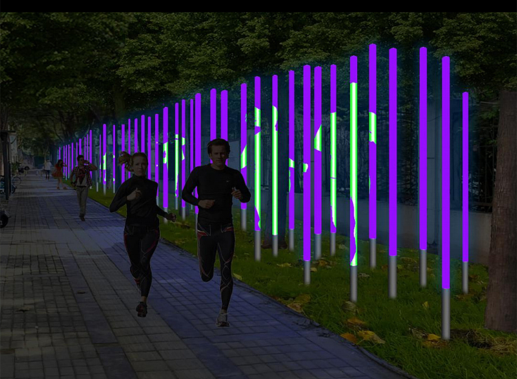 网红3d炫彩互动流光灯柱定制触摸感应音乐七彩发光柱