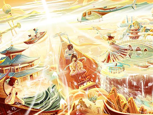 国风氛围插画|奔赴自由之旅--云南