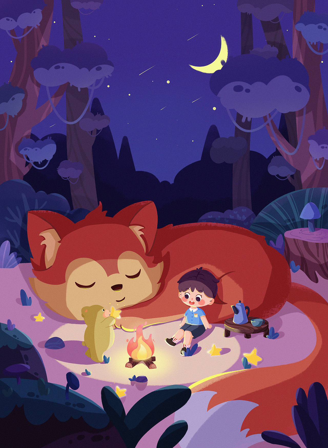 森林治愈系大场景（图ZMzY2Mzc2ODg4） - 儿童插画 - 站酷设计师北辞_bc原创素材 - 站酷ZCOOL