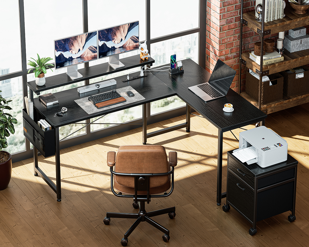 C4D-写实产品/场景室内渲染练习/电商办公桌