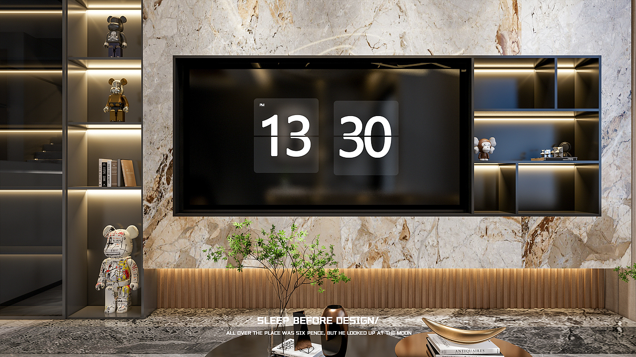 室内设计 | 别墅客餐厅卧室 | 现代/侘寂| SU+ENSCAPE