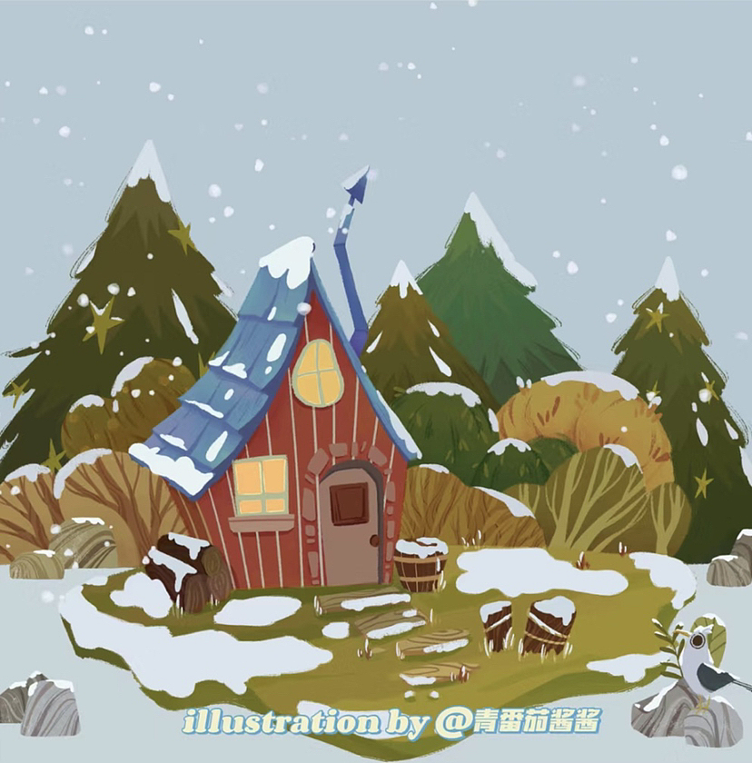 兒童插畫｜四季小木屋（圖ZMzUyMDM2OTg0） - 兒童插畫 - 站酷設計師青番茄醬醬原創(chuàng)素材 - 站酷ZCOOL