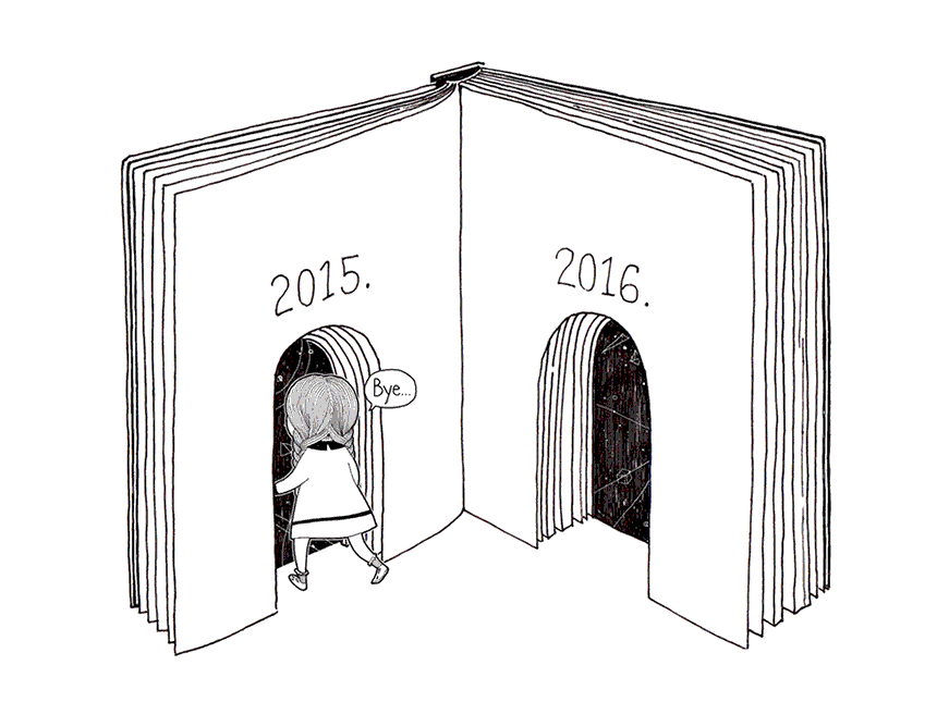 Bye,2015. Hi,2016.（Penny & Cillin）（图ZMzk3OTAyNDQ=） - 艺术插画 - 站酷设计师静渣子原创素材 - 站酷ZCOOL