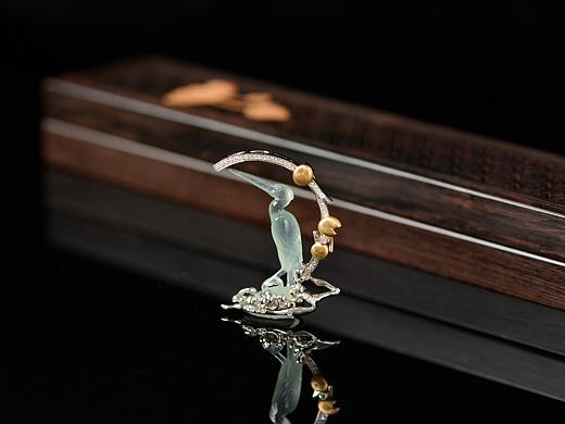 设计师作品|鹭鸶翡翠吊坠