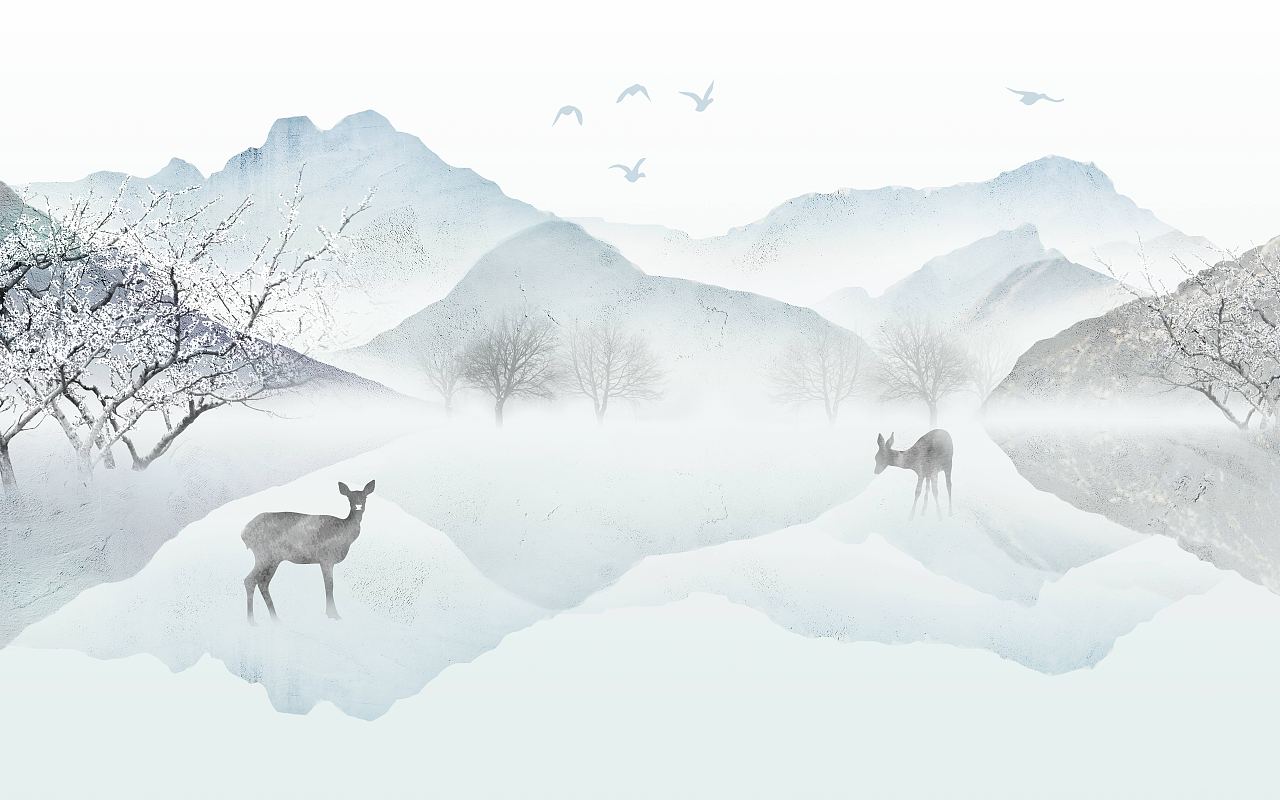 纱画、文创卷帘图案-山水01（图ZMjgxMzI3NzY0） - 图案 - 站酷设计师裕隆家居原创素材 - 站酷ZCOOL