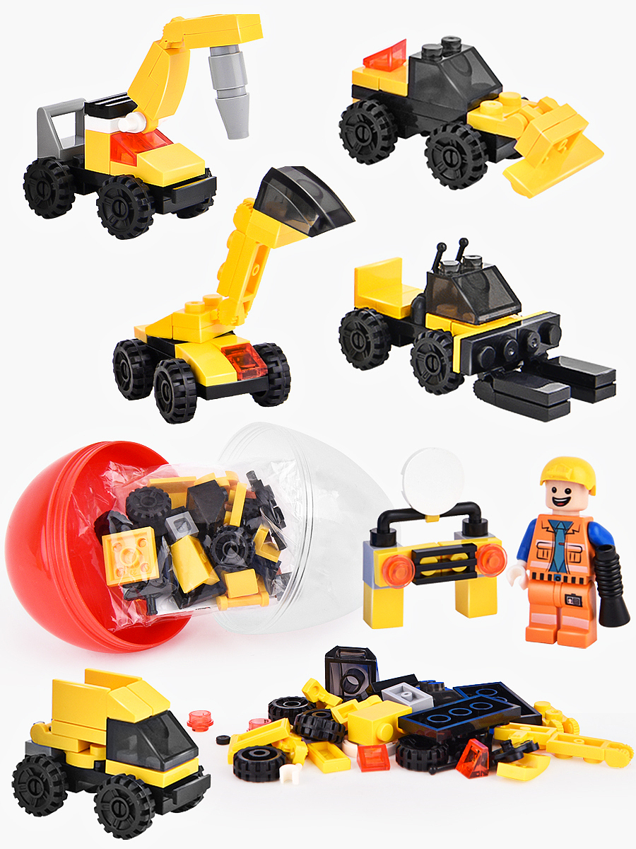 儿童玩具-黄色工程车精修排版设计