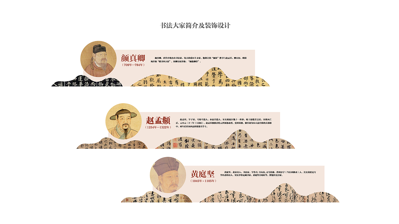 一套纯平面做的小学书法文化长廊装饰设计