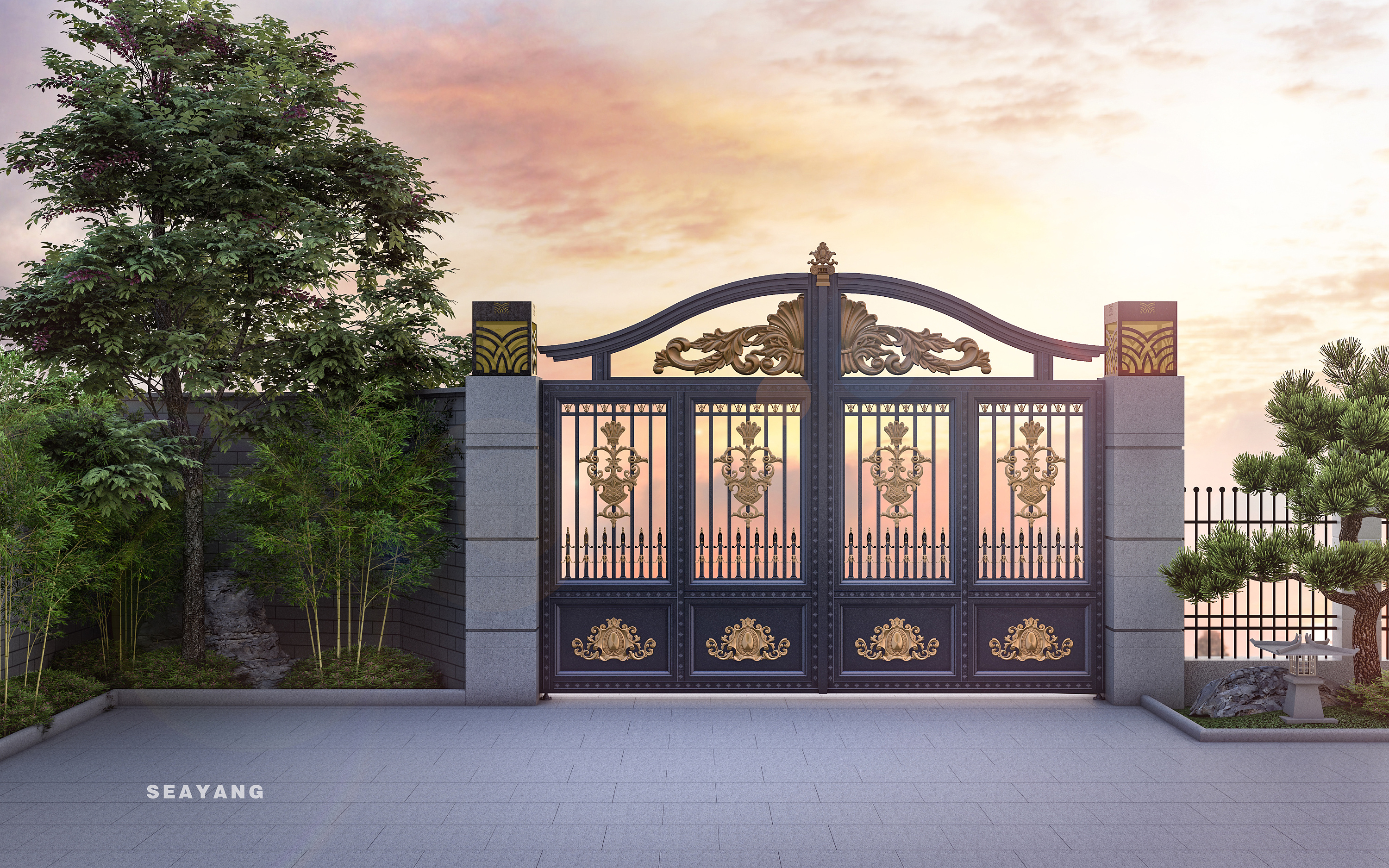 世纪城腾岳苑别墅庭院景观