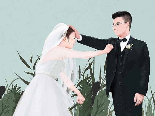 结婚请帖卡片插画