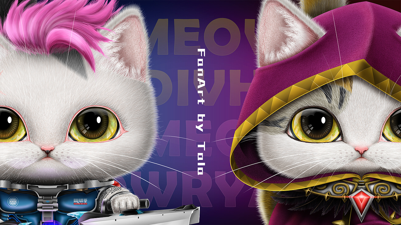 Fanart——Meowdivh & Meowrya（图ZMjI2NDAyMTg0） - 创作习作 - 站酷设计师Tala比热熊原创素材 - 站酷ZCOOL