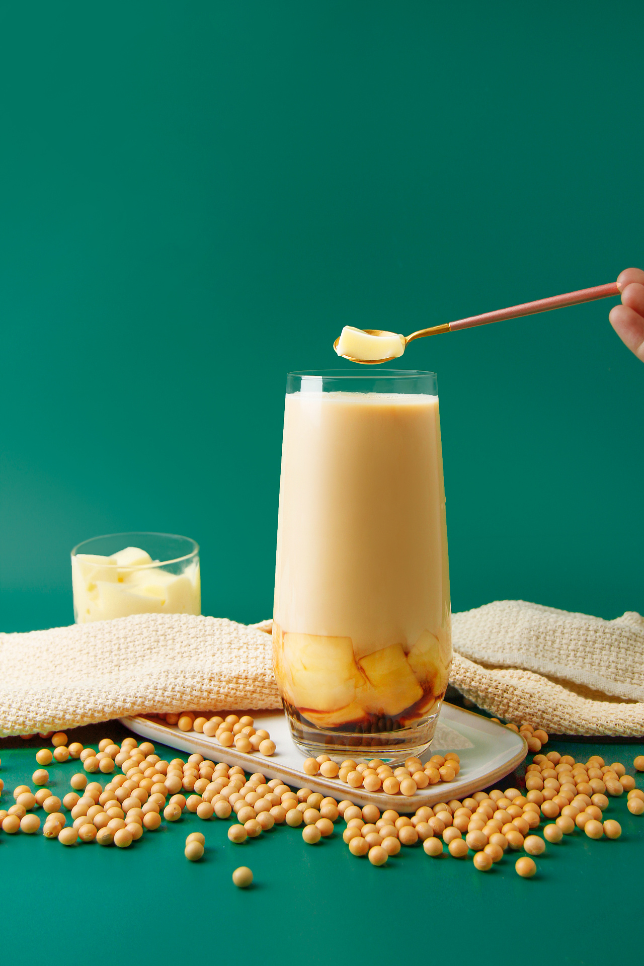 豆花布丁奶茶豆豆波波茶饮品拍摄及详情页制作