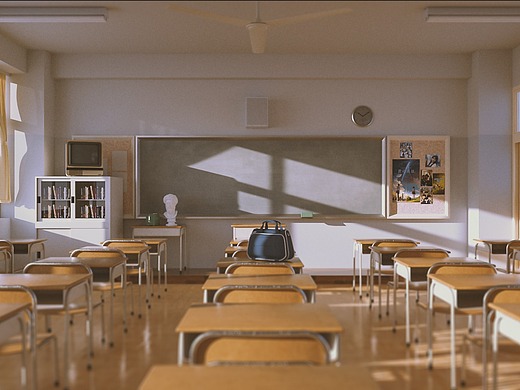 日式学校教室场景