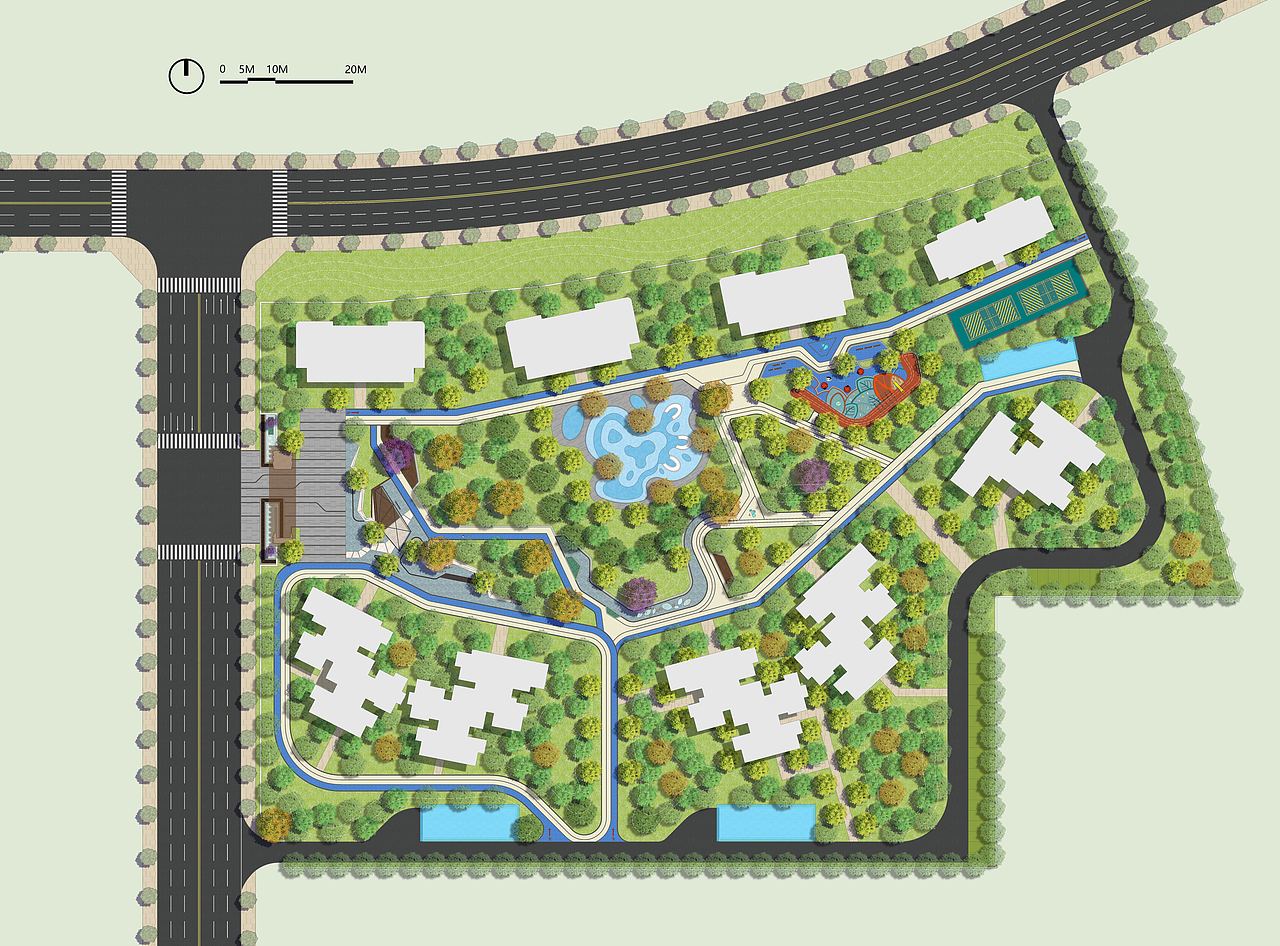 建筑配的景观平面图