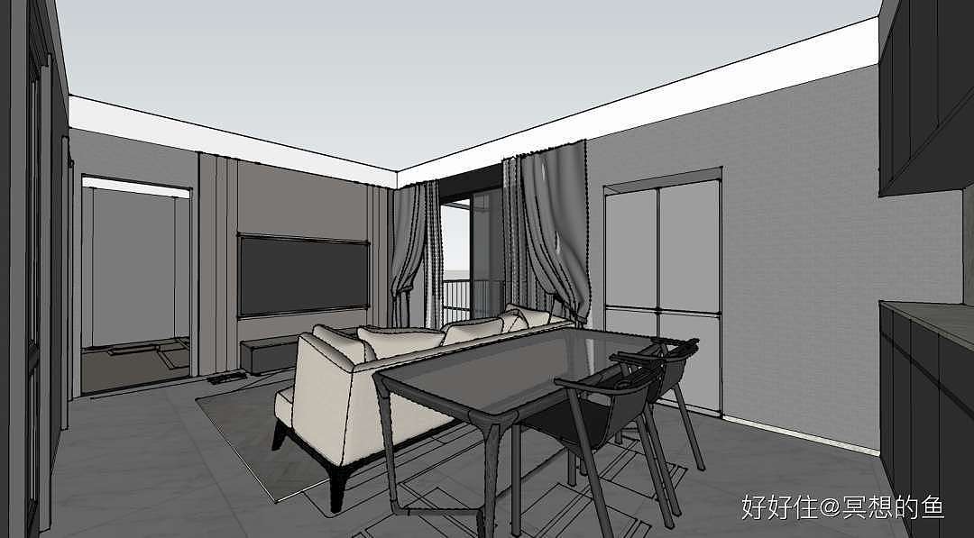 客餐厅草图概念