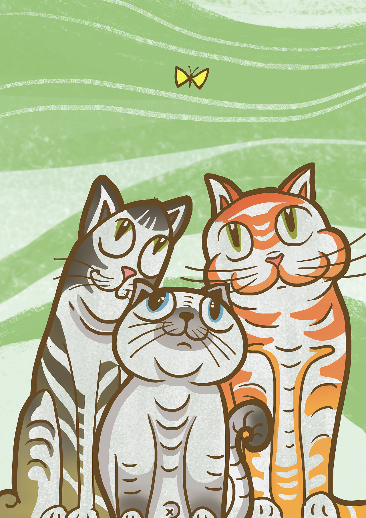 猫与蝴蝶（图ZMjc4NTMyNjky） - 艺术插画 - 站酷设计师Mr未希原创素材 - 站酷ZCOOL