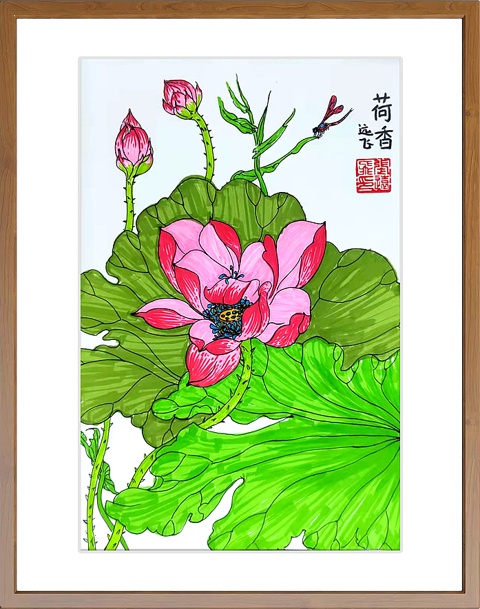 马克笔画-荷香