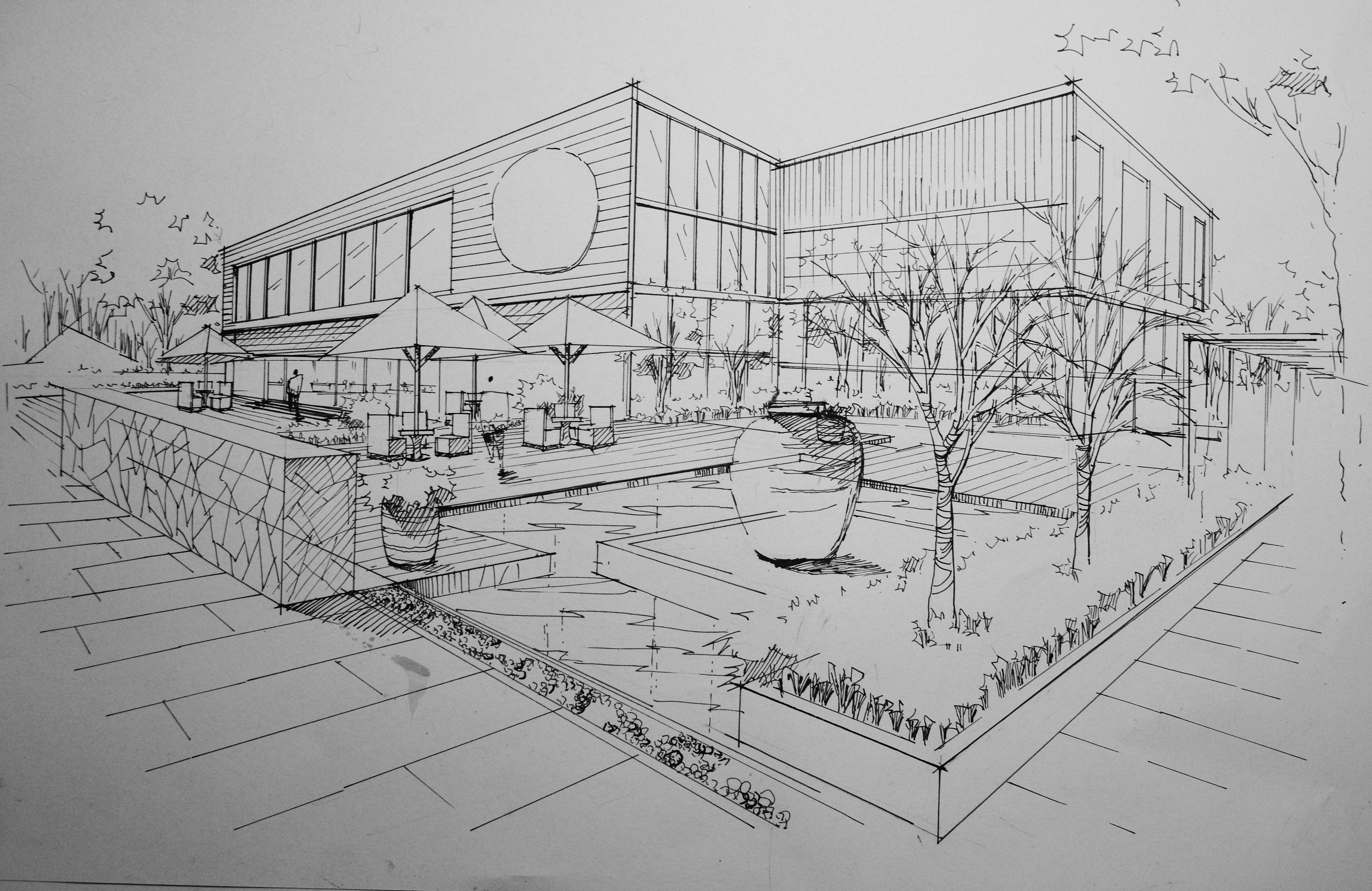 马克笔手绘景观 建筑 室内/钢笔/圆珠笔