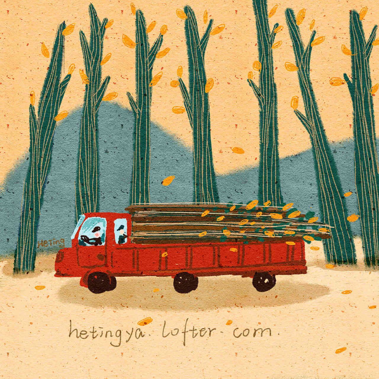 在旧画里找到了前年的秋天