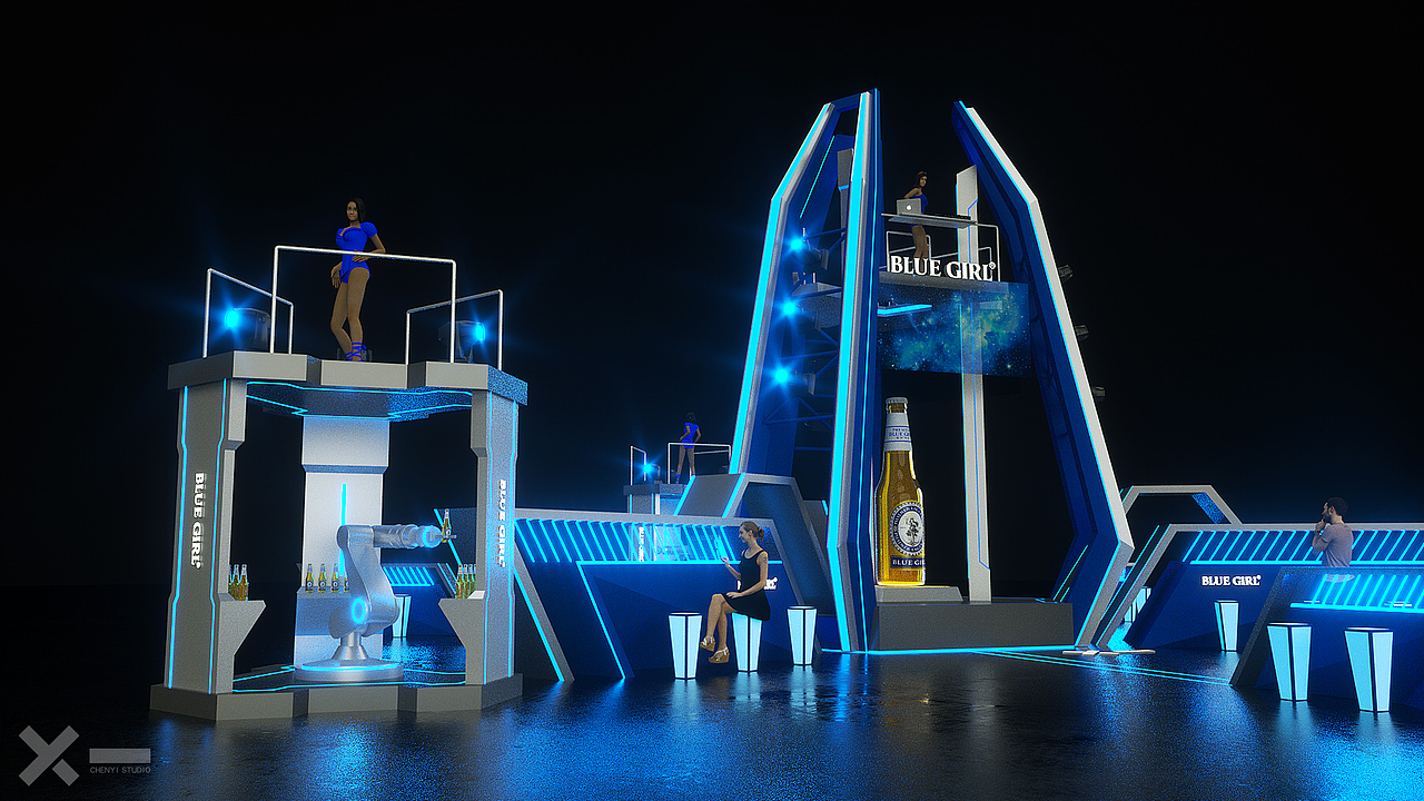 户外快闪酒吧/双层DJ台