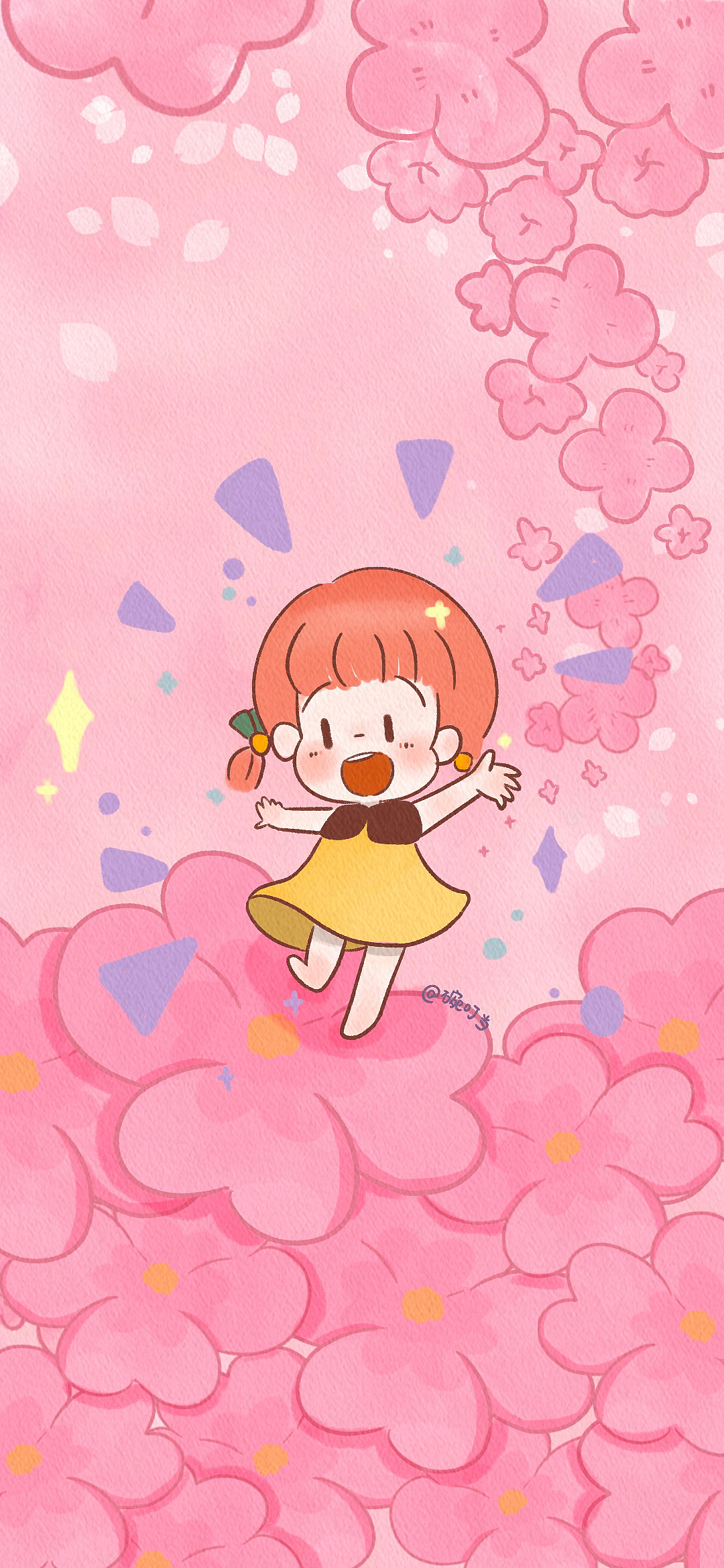 粉色系列插画^0