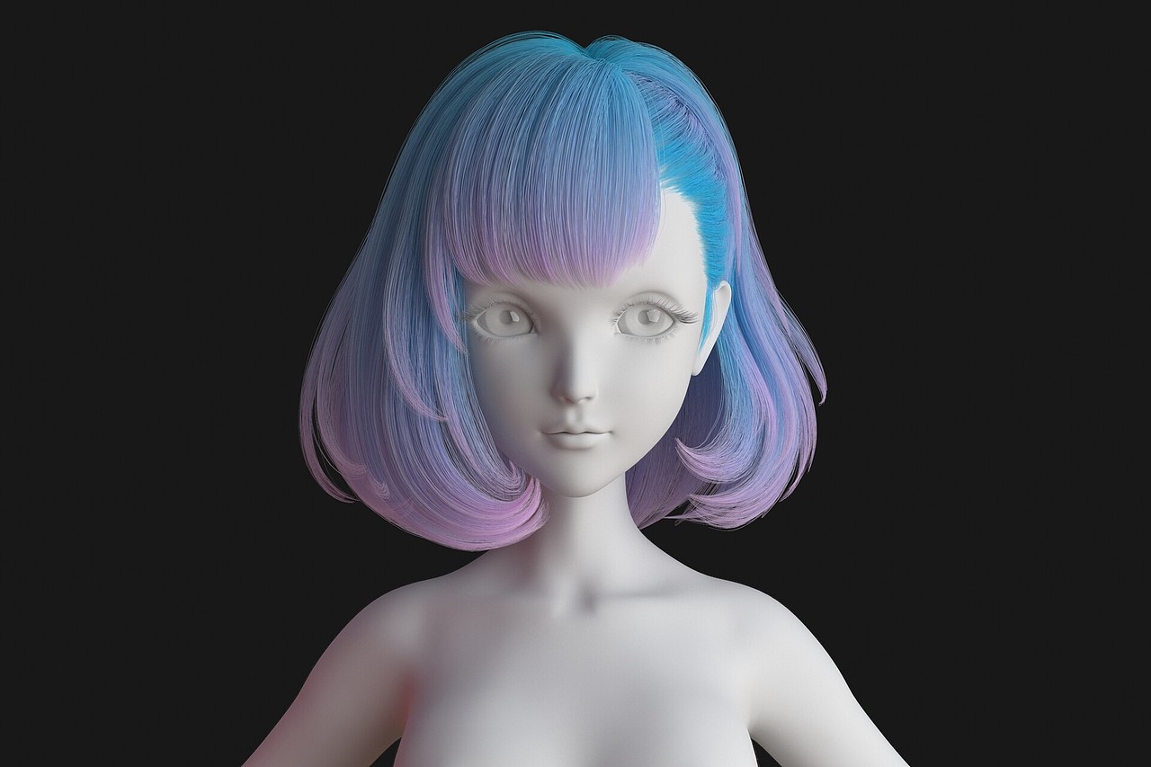 萝莉头发练习（Loli hair WIP）（图ZMTgzMjc3MDEy） - 人物/生物 - 站酷设计师damonyao原创素材 - 站酷ZCOOL