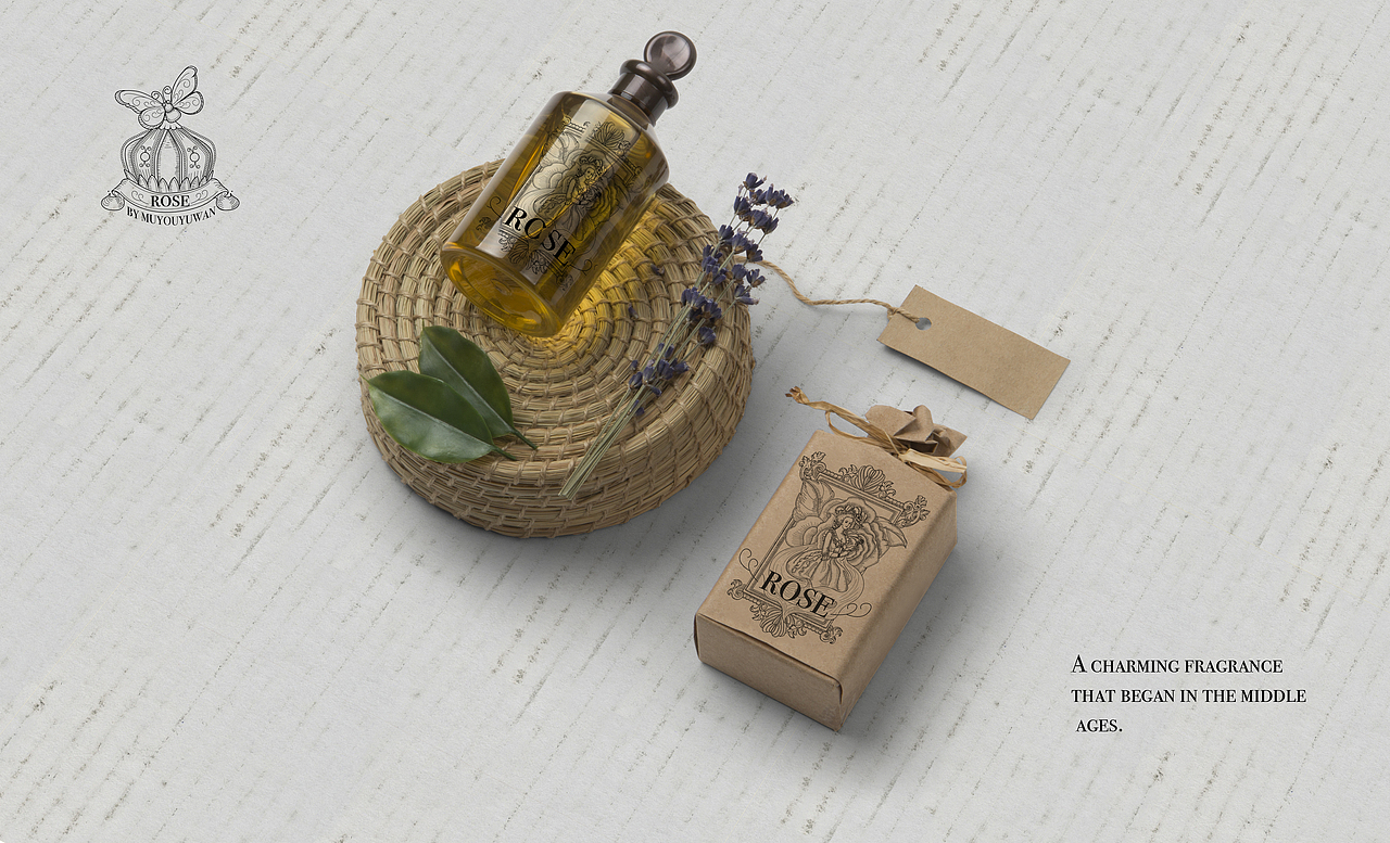 版画风中世纪风插画包装设计