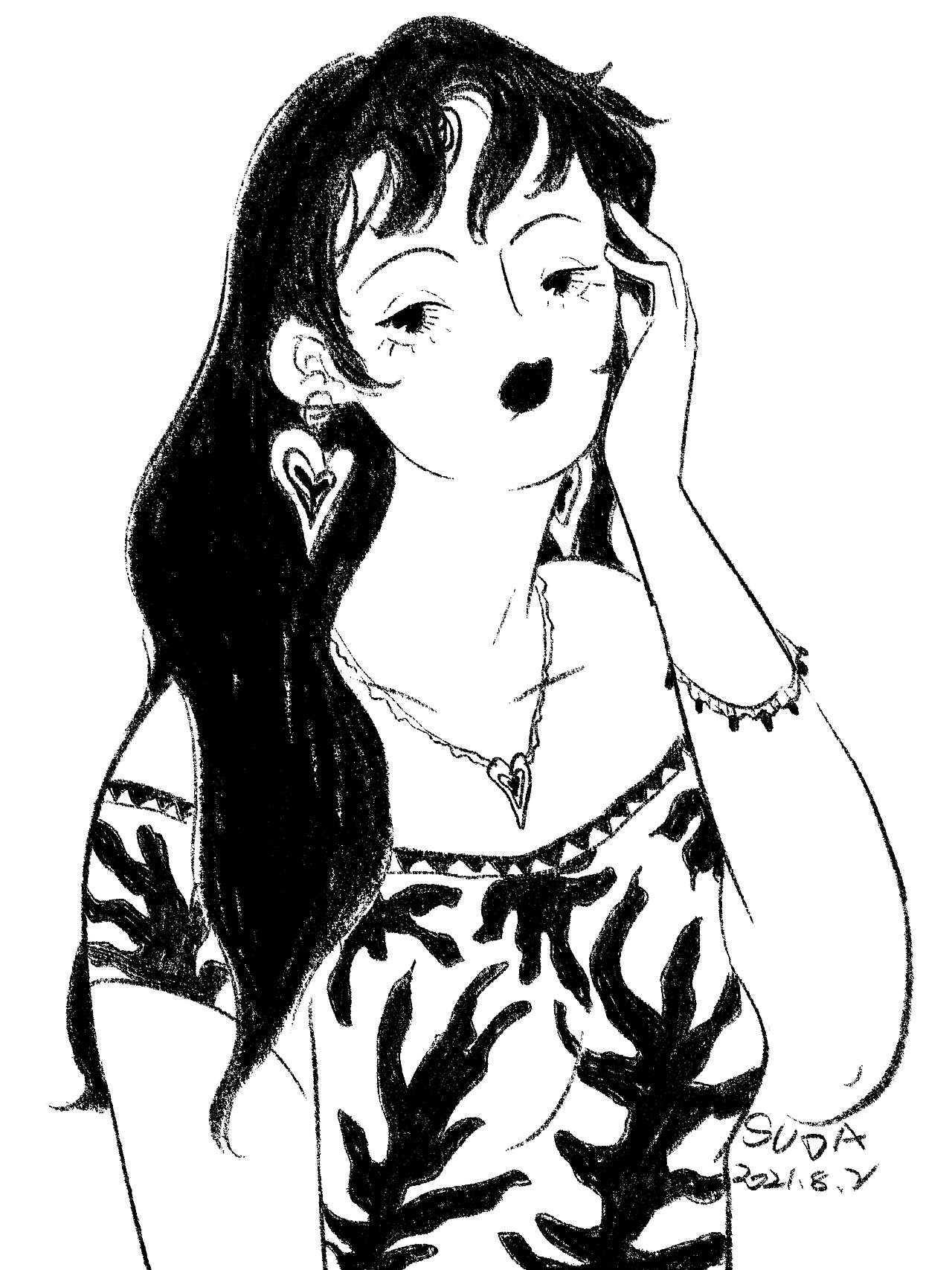 黑白时尚人物速写练习