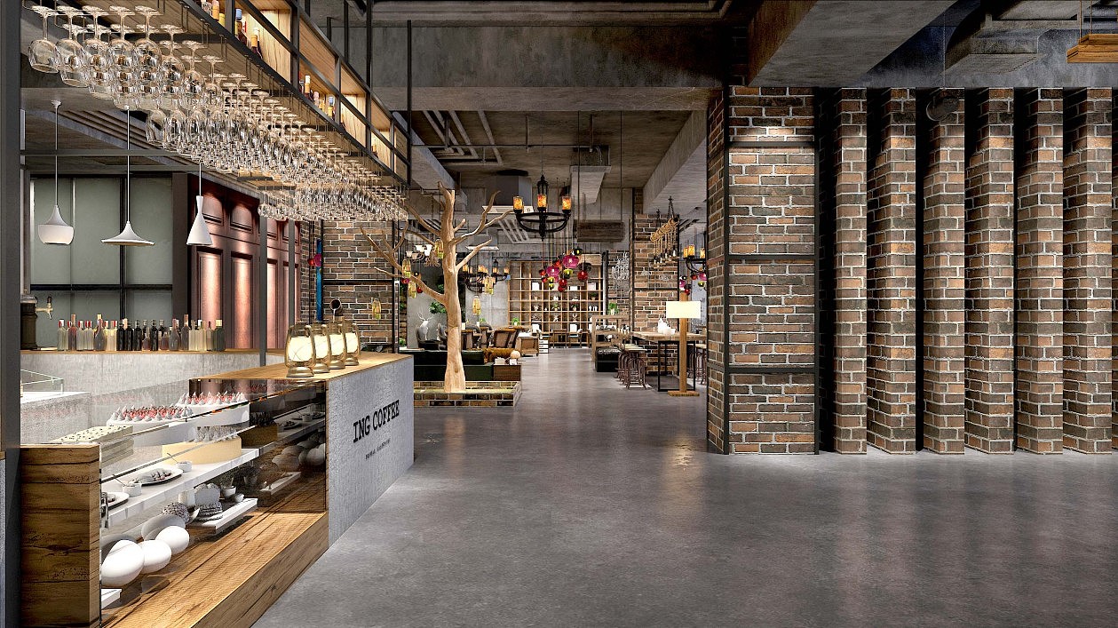 售楼处漫咖啡风格|空间|家装设计|z49756425_原创作品-站酷(zcool)