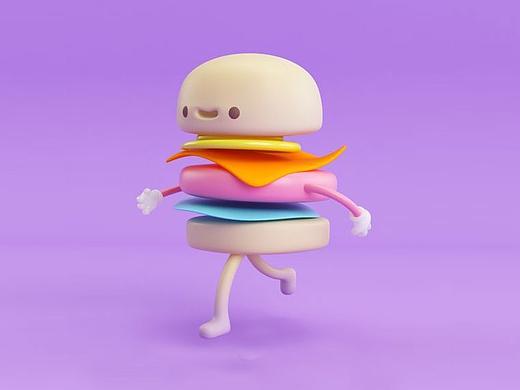 C4D动画骨骼绑定教程：会跑步的汉堡01