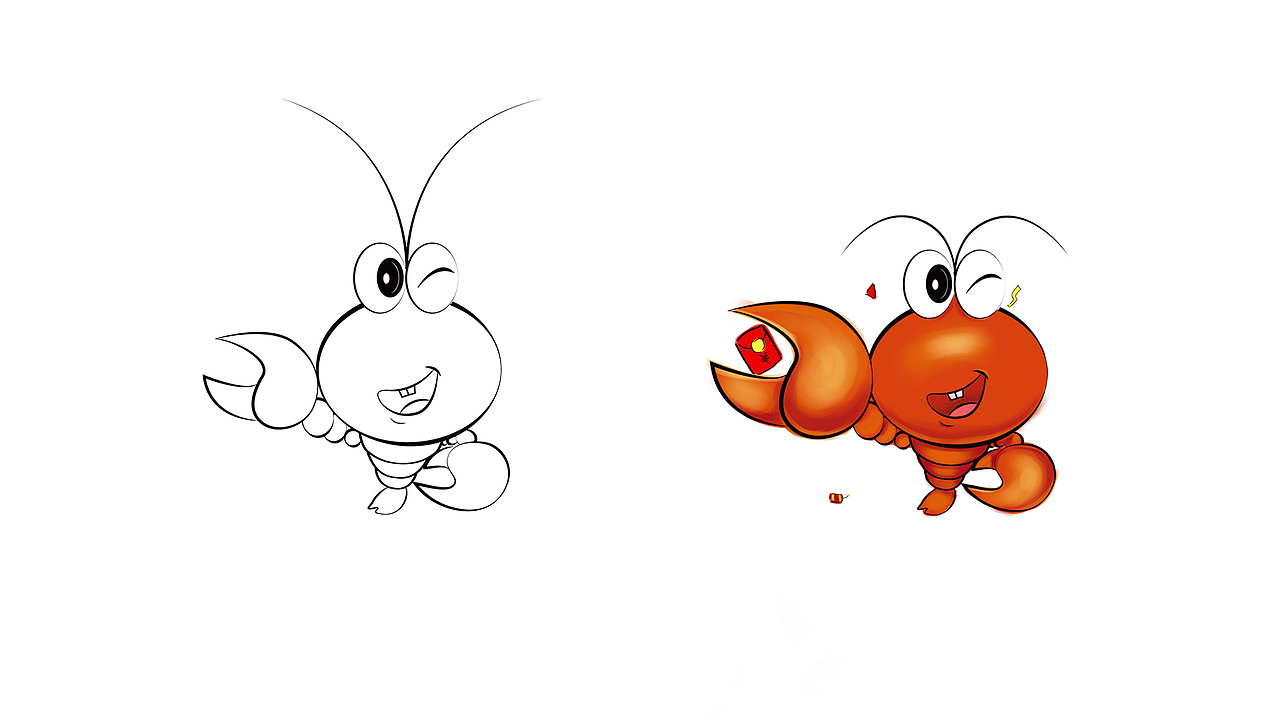 龙虾卡通形象设计