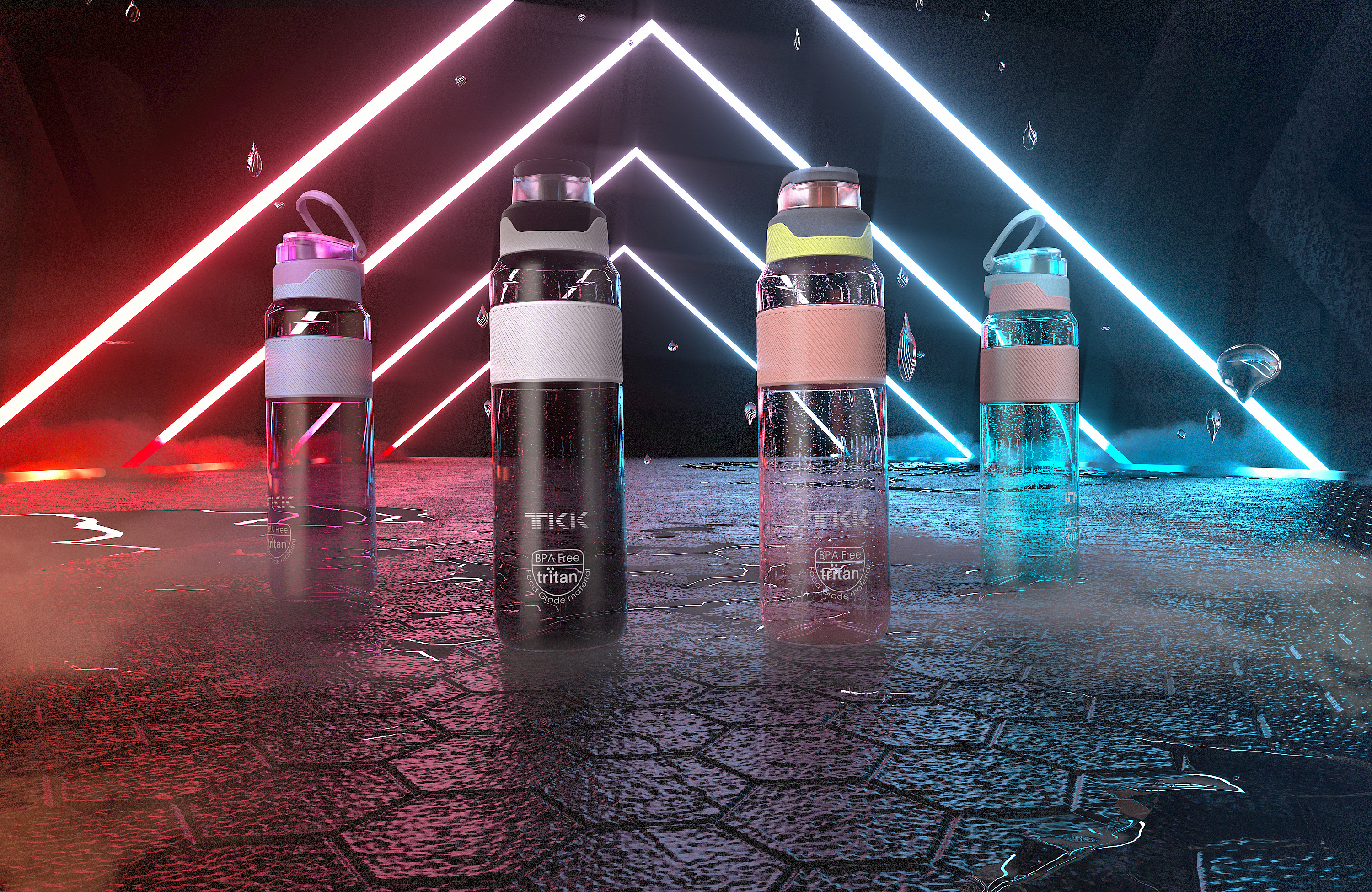 三维渲染 | tkk招商会产品展示图片 运动水杯 水杯拍摄