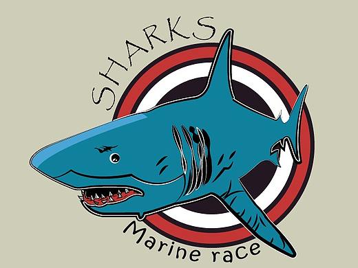 7平面插画鲨鱼Plane illustration shark