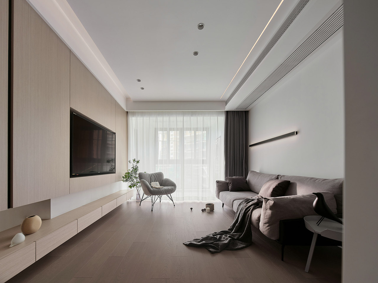 129㎡现代简约风，转角悬空柜，增加收纳方便打扫