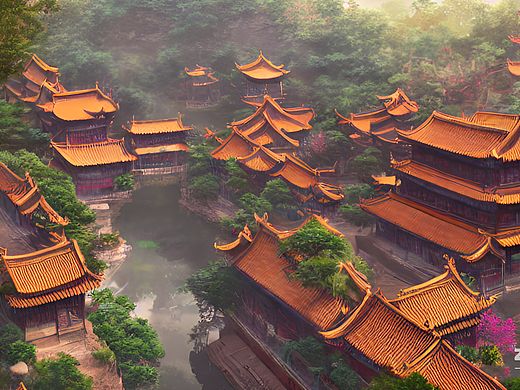 #AI创作实验室#中国风古镇