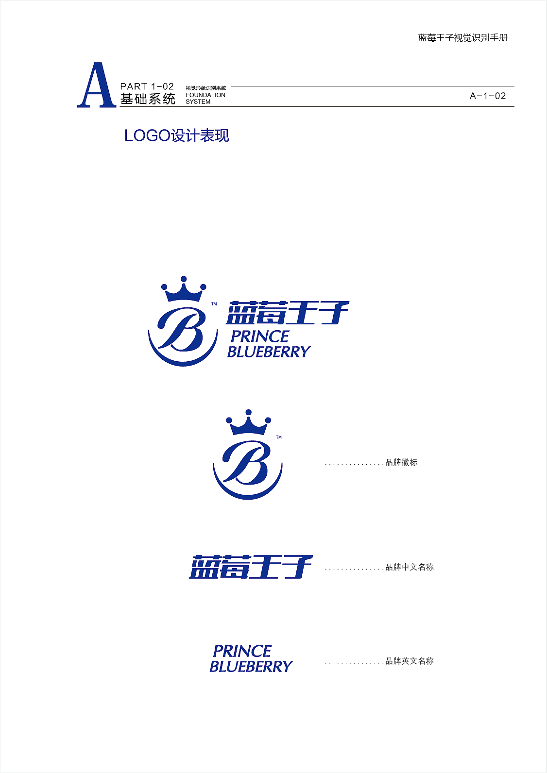 蓝莓王子标志的vi设计