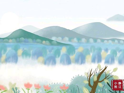 清新淡雅的水墨山水画