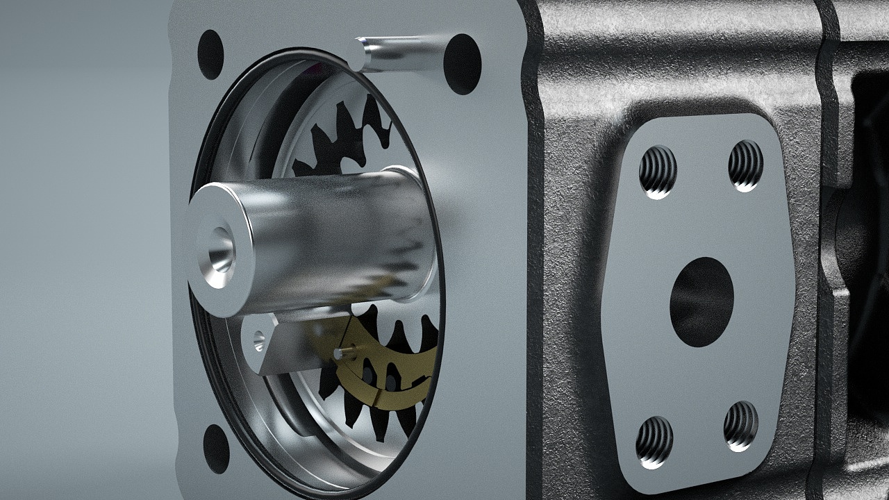 内啮合齿轮泵三维动画